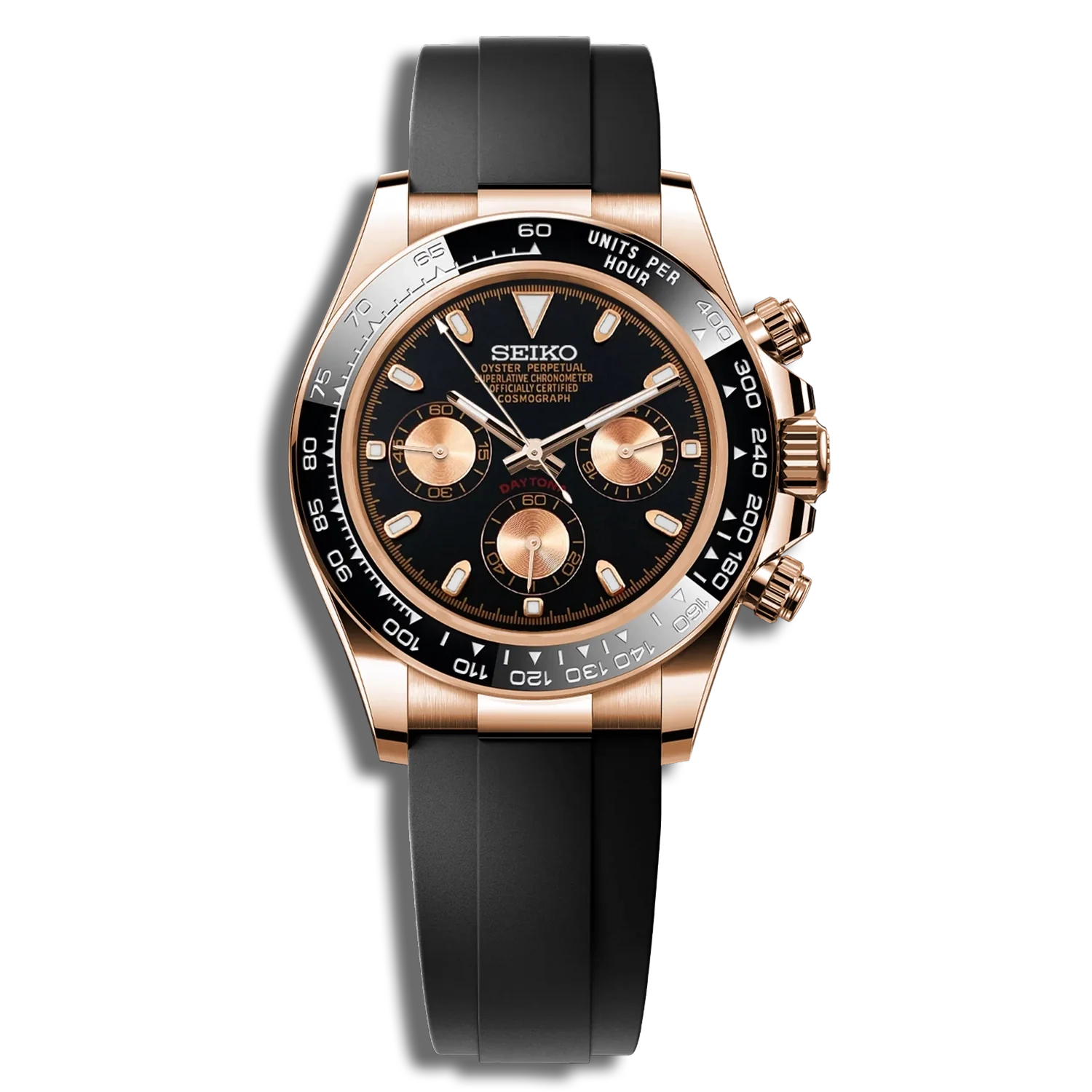 Seiko Mod Daytona — Boîtier Or Rose