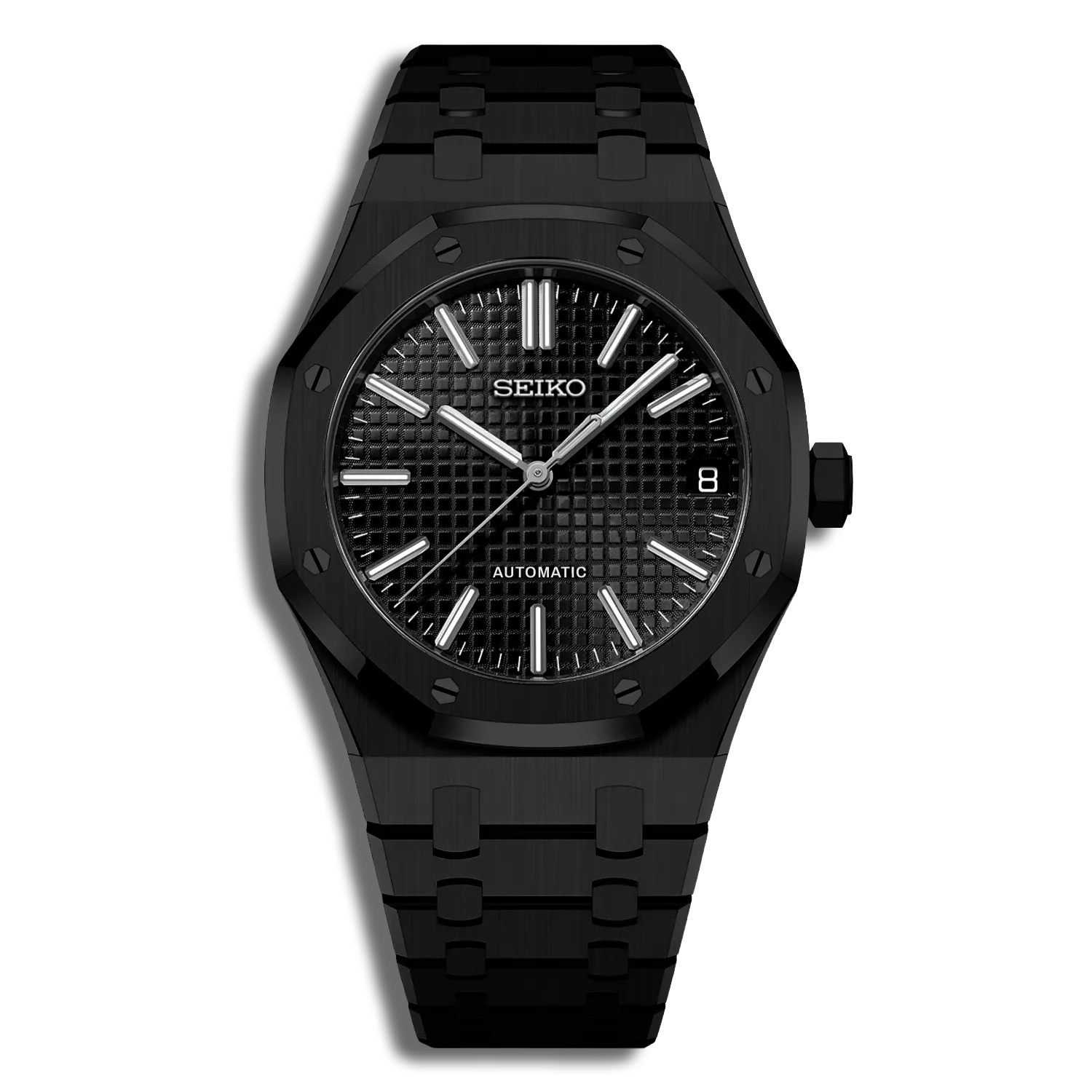 Seiko Mod Royal Oak — Boîtier Acier Noir